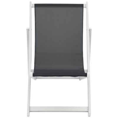 vidaXL Folding Beach Chairs 2 pcs Aluminium and Textilene Black