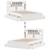 vidaXL Bookcase Bed without Mattress White 150x200 cm King Size Solid Wood Pine