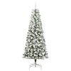 vidaXL Artificial Hinged Christmas Tree Green and White 210 cm