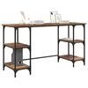 vidaXL Desk with Shelf Old Wood 140 x 50 x 75 cm Engineered Wood