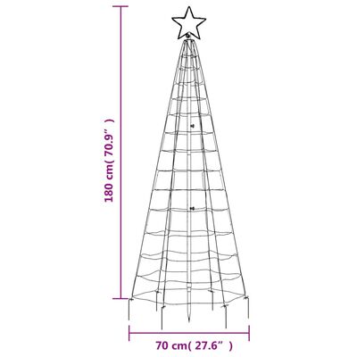 vidaXL Christmas Tree Light with Spikes 220 LEDs Warm White 180 cm
