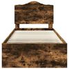 vidaXL Bed Frame with Headboard Smoked Oak 75 x 190 cm Solid Pine Wood