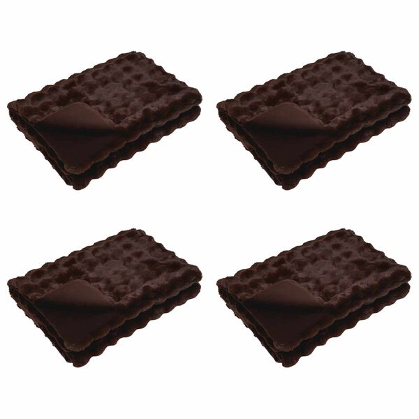 vidaXL Faux Rabbit Fur Blanket 4 pcs Camel 130 x 150 cm Polyester