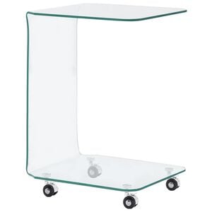 vidaXL Coffee Table | Transparent | Tempered Glass | Medium | Portable