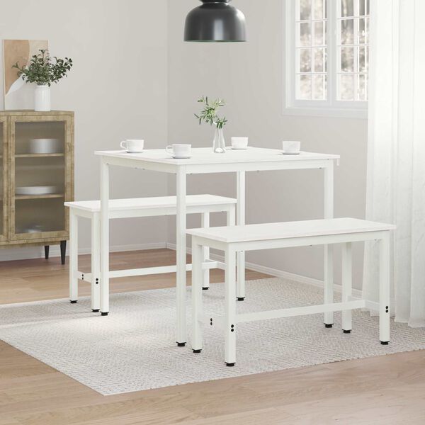 vidaXL Dining Table White 80 x 80 x 75 cm Solid Pine Wood