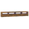 vidaXL TV Cabinet with LED Lights Smoked Oak 240x35x40 cm
