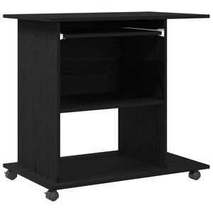 vidaXL Computer Desk Black Oak 80x50x75 cm Engineered Wood