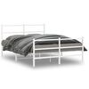 vidaXL Metal Bed Frame without Mattress with Footboard&nbsp;White 135x190cm