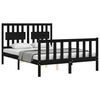 vidaXL Bed Frame without Mattress Black Double Solid Wood Pine