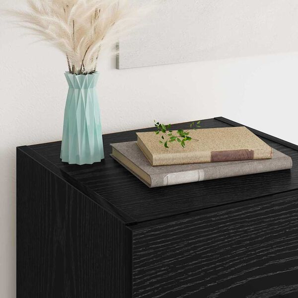 vidaXL Sideboard Black Oak 34.5 x 34 x 90 cm Engineered Wood
