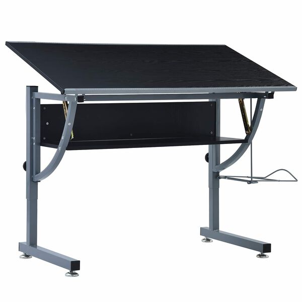 vidaXL Drafting Table Black 110 x 60 x 87 cm Chipboard