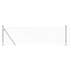 vidaXL Fence Post Silver 10 x 0.4 m (40 x 40 mm mesh) Steel