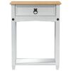 vidaXL Console table with Drawer White 55 x 35 x 73 cm Solid Pine Wood