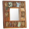vidaXL Mirror with Buddha Cladding 50x50 cm Solid Reclaimed Wood