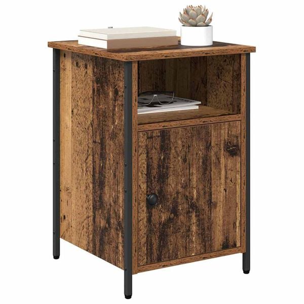vidaXL Bedside Cabinet Old Wood 40 x 42 x 60 cm Engineered Wood