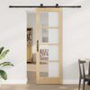 vidaXL Sliding Door ORKDAL Natural and Black 73.5 x 211 cm