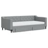 vidaXL Daybed with Trundle and Drawers Light Grey 90x190 cm Fabric