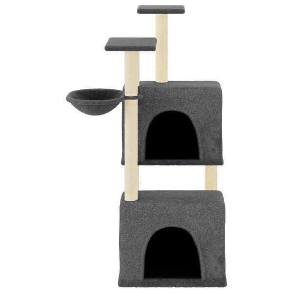 vidaXL Cat Tree with Sisal Scratching Posts Dark Grey 122 cm