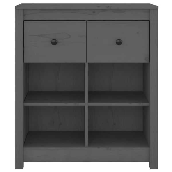 vidaXL Sideboard Grey 70x35x80 cm Solid Wood Pine