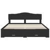 vidaXL Bed Frame with Headboard Black 200 x 200 cm Engineered Wood