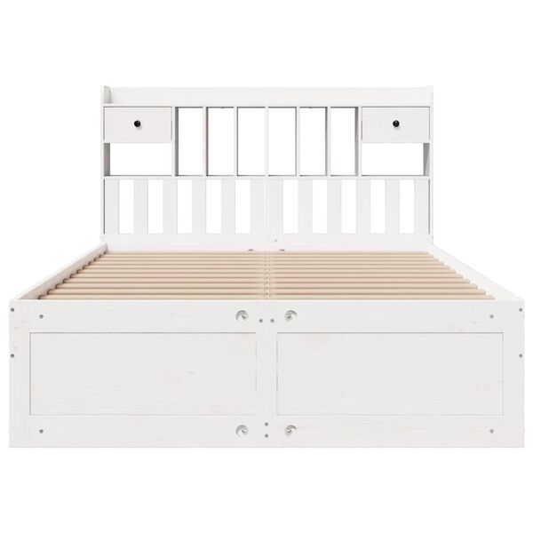 vidaXL Bookcase Bed without Mattress White 140x200 cm Solid Wood Pine