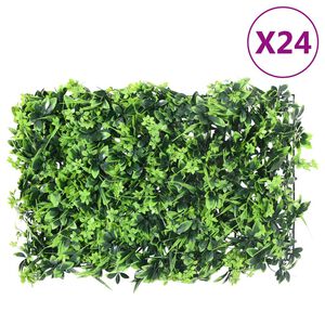 vidaXL Artificial Leaf Fence 24 pcs Green 40x60 cm