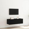 vidaXL TV Wall Cabinet Wall-mounted 2 pcs Black Oak 100 x 35 x 31 cm
