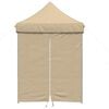 vidaXL Foldable Party Tent Pop-Up with 4 Sidewalls Beige