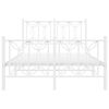vidaXL Metal Bed Frame without Mattress with Footboard White 120x200cm