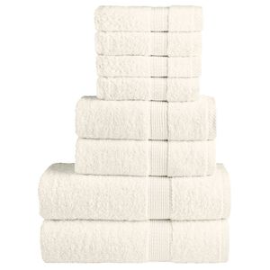 vidaXL 8 Piece Premium Towel Set SOLUND Cream 600 gsm