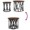 vidaXL Side Table 2 pcs Smoked Oak Engineered Wood and Steel