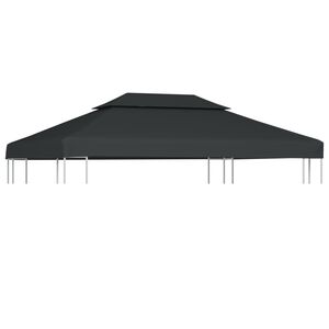 vidaXL 2-Tier Gazebo Top Cover 310 g/m&sup2; 4x3 m Anthracite