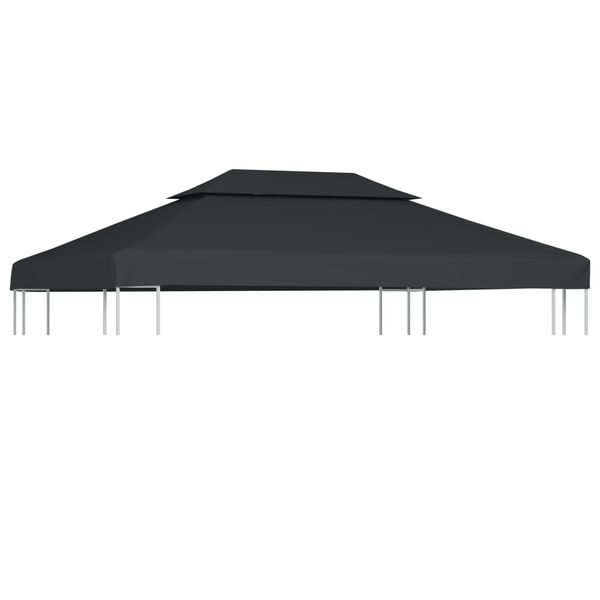 vidaXL 2-Tier Gazebo Top Cover 310 g/m² 4x3 m Anthracite