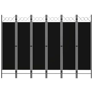 vidaXL 6-Panel Room Divider Black 240x180 cm