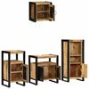 vidaXL Bathroom Furniture Set 4 pcs Brown and Black Solid Mango Wood