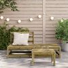 vidaXL Garden Sofa Armless with Footstool Impregnated Wood Pine