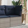 vidaXL Garden Sofa with Cushion 4 pcs Grey and navy Poly rattan