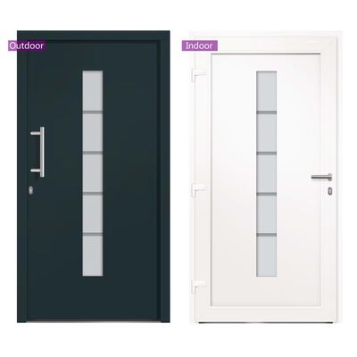 vidaXL Front Door Aluminium and PVC Anthracite 100x200 cm