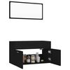 vidaXL 2 Piece Bathroom Furniture Set Black Engineered Wood