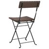 vidaXL Folding Bistro Chairs 8 pcs Brown Poly Rattan and Steel