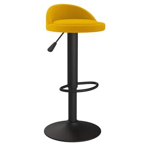 vidaXL Bar Stool Yellow Velvet