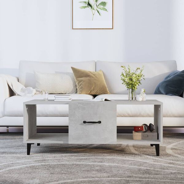 vidaXL Coffee Table Concrete Grey 102x50x40 cm Engineered Wood