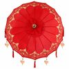vidaXL Parasol with Base Red 95 x 95 x 260 cm Cotton and Wood