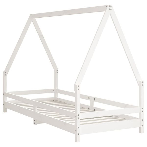 vidaXL Kids Bed Frame White 90x200 cm Solid Wood Pine