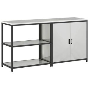vidaXL Kitchen Storage Set HATTEM 2 pcs Silver Galvanised Steel