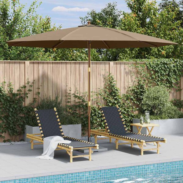 vidaXL Garden Parasol with Wooden Pole 350 cm Taupe