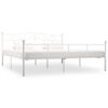 vidaXL Bed Frame without Mattress White Metal 200x200 cm