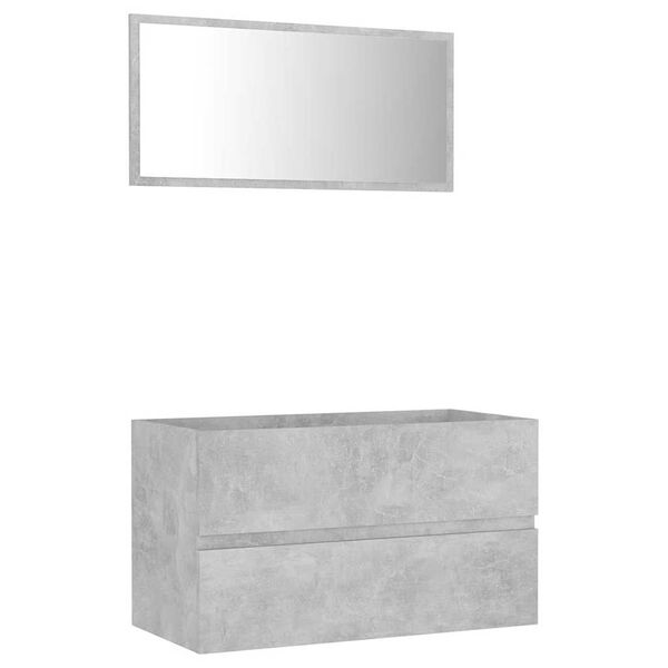 vidaXL 2 Piece Bathroom Furniture Set Concrete Grey Engineered Wood