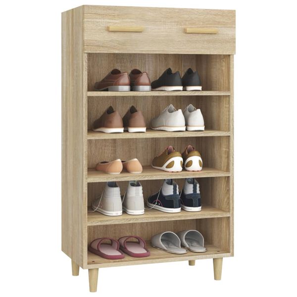 vidaXL Shoe Cabinet Sonoma Oak 60x35x105 cm Engineered Wood