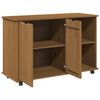 vidaXL Rolling Cabinet Honey Brown 100 x 39 x 65.5 cm Solid Pine Wood